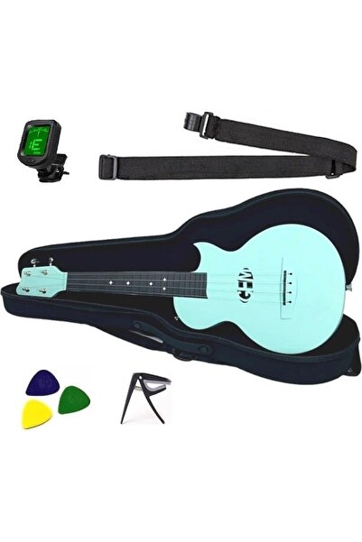 Tekin müzik Longa Profesyonel Carbon Fiber Ukulele Seti ( Yeşil )