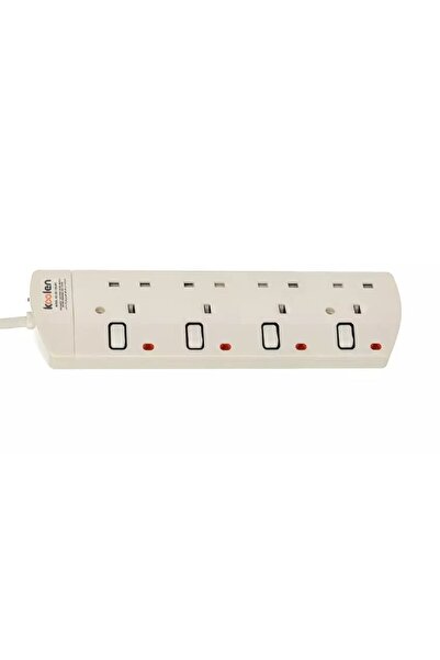 Koolen 4 Ways Power Extension Sockets, 3 m, White.