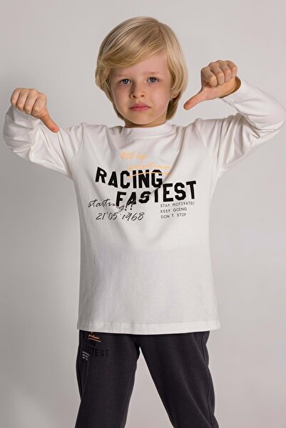 ww waka waka kids store Σετ φόρμας για αγόρι με στάμπα μπροστά και ραβδώσεις στα πόδια