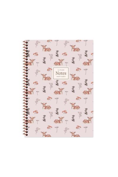 KESKİN COLOR دفتر ملاحظات لا بلوم فورست بغلاف بلاستيكي مربع الشكل مقاس A4 - ط...