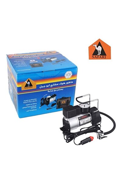 Safari ضاغط هواء محمول للسيارة، مضخة نفخ أوتوماتيكية أحادية الأسطوانة معدنية