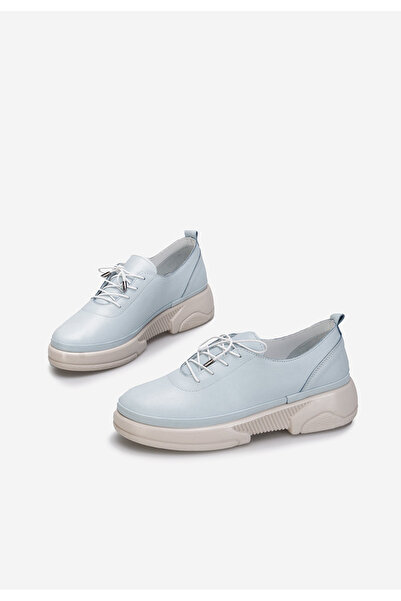 B T Shoes Svetlě modré kožené polobotky Kaya