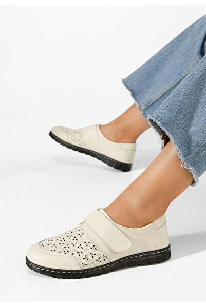 B T Shoes Béžové kožené poltopánky dámske Caronia