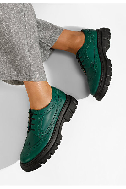 B T Shoes Brogue γυναικεια Henise V3 πρασινο