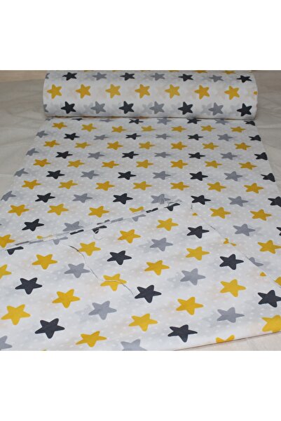 SerSev قماش غطاء لحاف قطني 100*240 سم بنمط نجمة صفراء، قماش ملاءات وأغطية وسا...