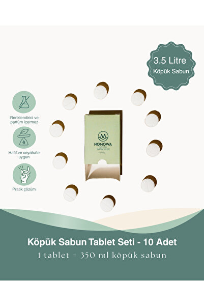 NoMoWa Köpük Sabun Tablet Seti - 10 Adet (= 3.5 litre köpük sabun)