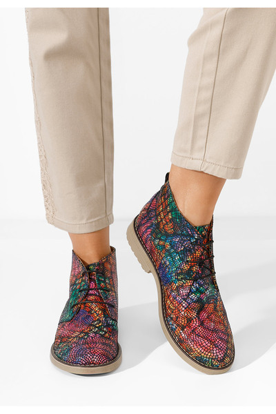 B T Shoes Viacfarebné dámské kožené kotníkové boty Kalisa