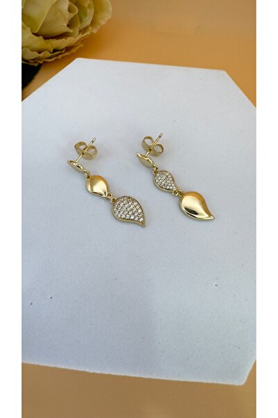 XUPING JEWELRY Zirkon Taşlı Yaprak Sallantılı Model Küpe