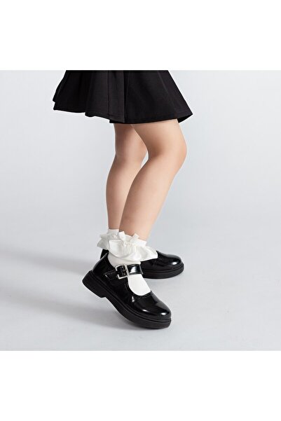 drool Socks with ruffle and bow (Color: Navy Blue, Age: 6 years - 8 years)