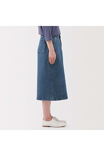 Muji Kapok Blend Denim A-Line Skirt