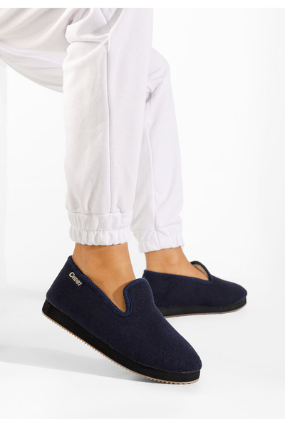 B T Shoes Tmavě modré domácí pantofle Beribe V2
