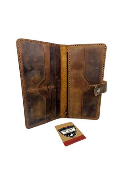 CASABA محفظة هاتف مصنوعة يدويًا من الجلد الطبيعي من تابا