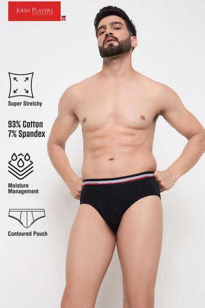 John players Pack of 2 John Players Classic Cotton Brief in Black