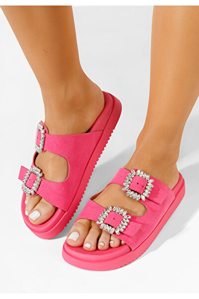 B T Shoes Fuchsiové dámské pantofle Galena