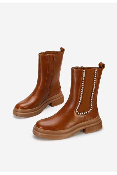 B T Shoes Camelové dámské polokozačky Nebula