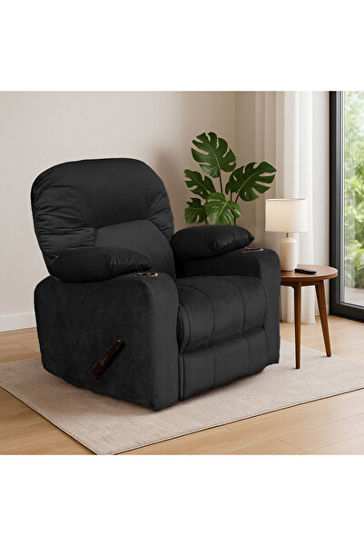 BACK COMFORT |Crown Seat|Velvet Rocking Cinematic Recliner Chair with Cups Holder