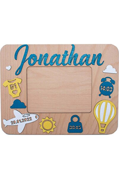 OEM Rama Foto Personalizata HH1569 cu Detaliile Nasterii din lemn Balon cu Ae...