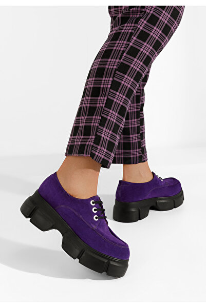 B T Shoes Fialové poltopánky na platforme Catarina