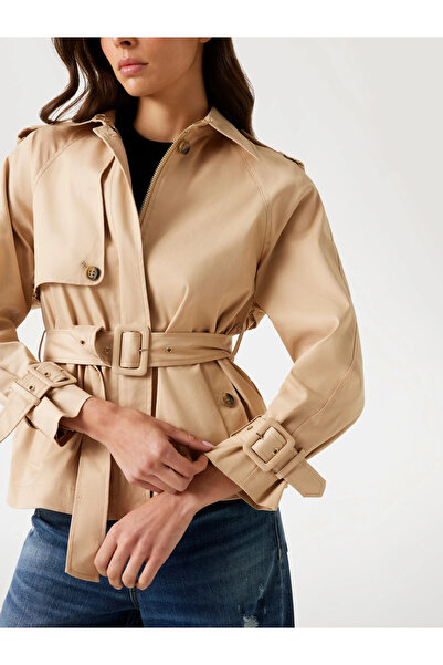 Guess Raphaelle Kadın Krem Trençkot W5YL01WHDF1-A11T