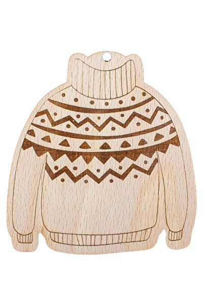 OEM Glob de Craciun HH857 din Lemn Model Pulover Tricotat