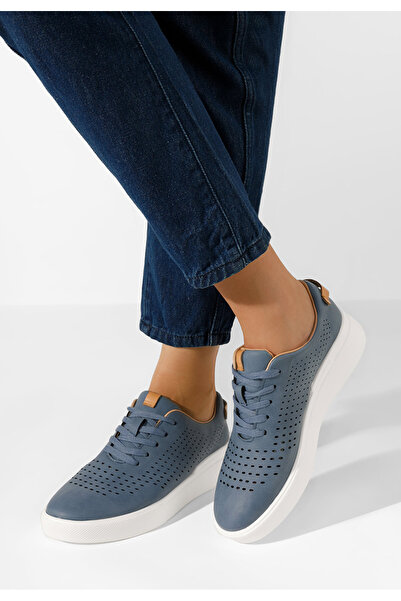 B T Shoes Modré dámské polobotky Frina