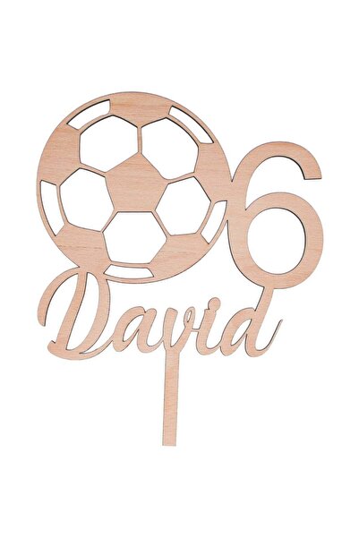 OEM Topper Aniversare Personalizabil din lemn HH1558 Minge de Fotbal 12x15 cm