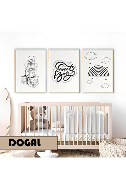 Harika bir ev Dečija soba Dnevna soba - Minimalistički Moderni Boemski CRNO-B...