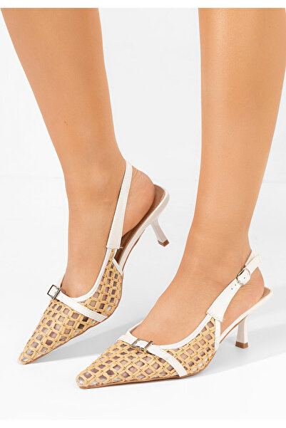 B T Shoes Béžové lodičky s otvorenou pätou Laine V2