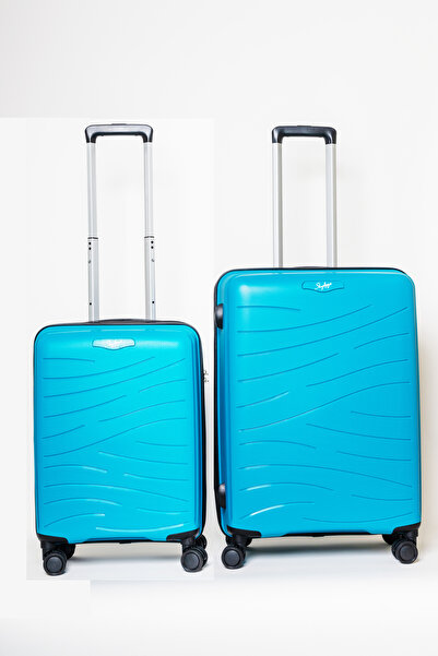 Skybags Set of 2 Polypropylene Maxx Luggage Trolley | 55/79, Blue