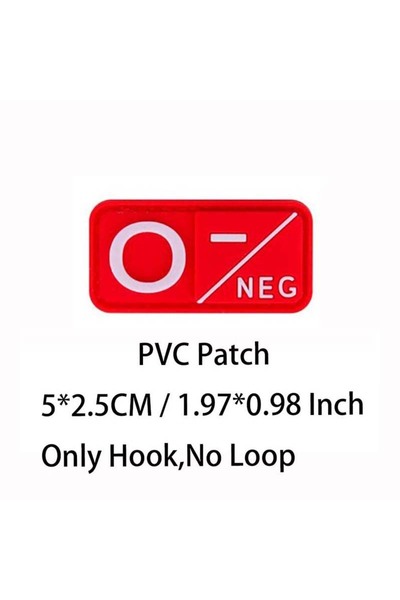 Choice24 24- رقعة صغيرة حمراء O NEG مع خطاف، شارات PVC لفصائل الدم A B AB O P...