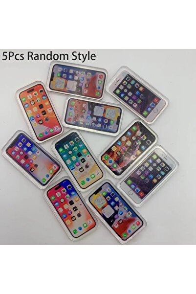 Choice1 1 عشوائي 5 قطع 1:12 دمية مصغرة الهاتف المحمول محاكاة الهاتف الذكي الأ...