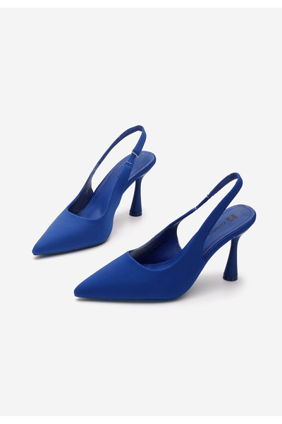 B T Shoes Modré lodičky Anabela