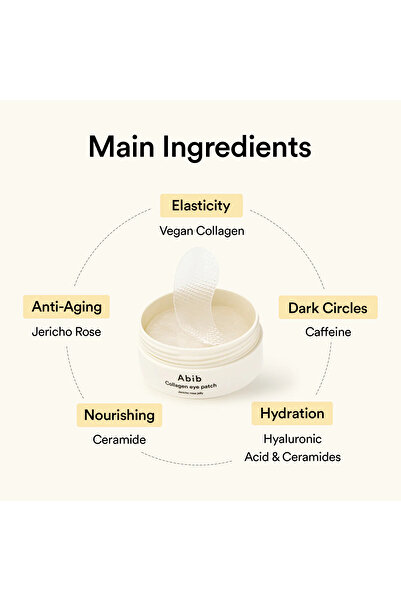 Abib ABIB Collagen Gel Eye Patches, 60 pieces, with Rose of Jericho, cooling effect, vegan
