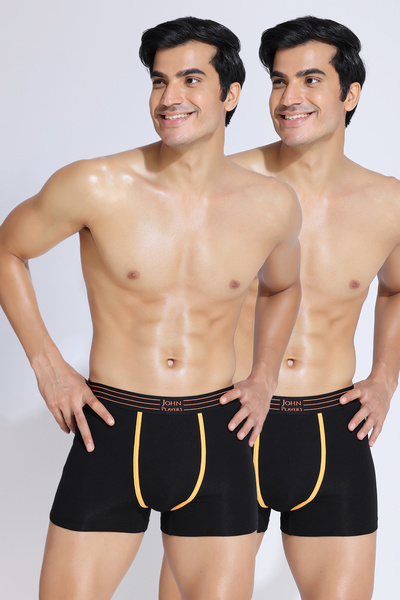 John players Pack of 2 John Players Cotton Trunk with Striped Waistband