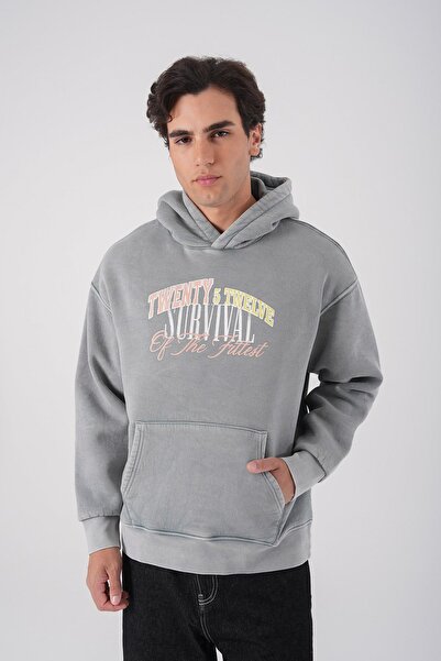 TÜZeMEN Focus Printed Hooded Sweatshirt