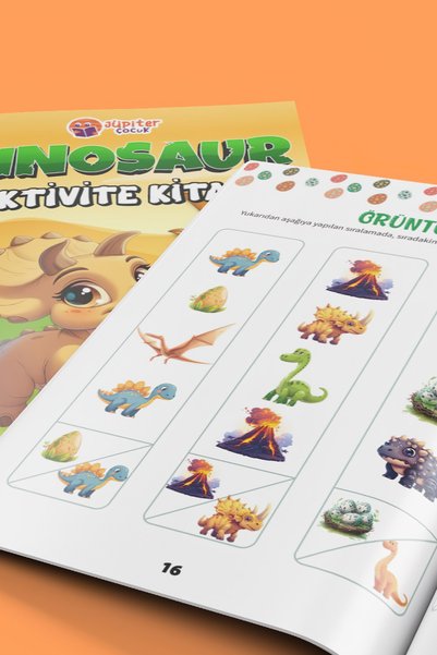 Jüpiter Çocuk Yayınları Dinosaur Coloring & Activity Book Set of 2 |   60 Pages |   Educational and Fun Children's Books
