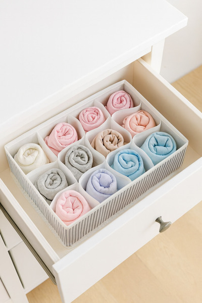 aydev home collection 12-Compartment Honeycomb Drawer Cabinet Laundry Organizer Folding Storage Box Organizer 31X25X12