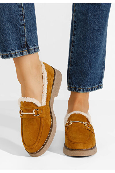 B T Shoes Camelové dámské mokasíny Danissa