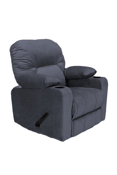 BACK COMFORT |Crown Seat|Velvet Classic Cinematic Recliner Chair with Cups Holder