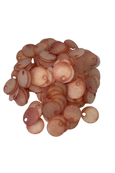 Bi hızlı Διαφανές Στολίδι Τσάντας Παγιέτα 20 mm (20 γραμμάρια) Σομόν