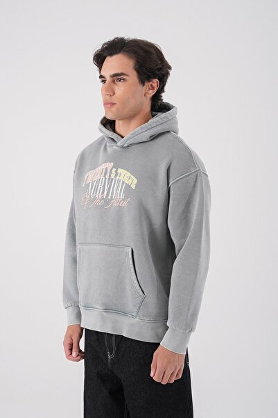 TÜZeMEN Focus Printed Hooded Sweatshirt