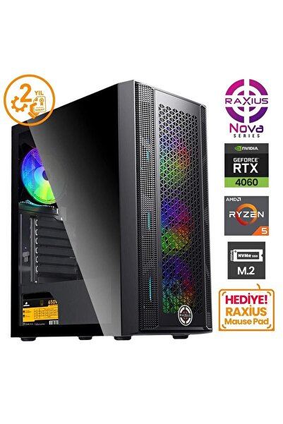 RaXius Nova G1 R5 4060-56F14 Ryzen5 5600 32GB 1tbssd RTX4060 W11P Gaming Masa...