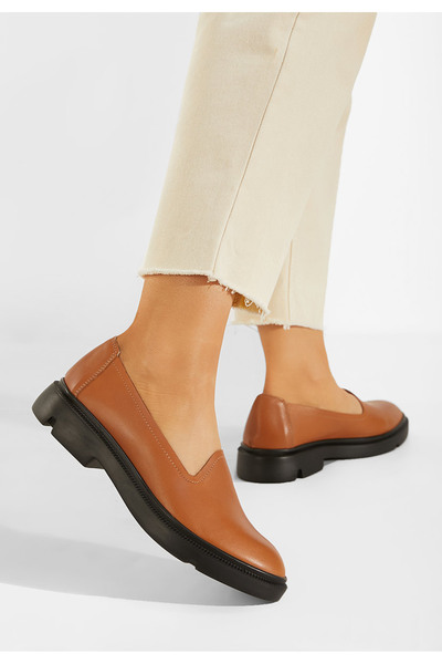B T Shoes Women's casual shoes in camel leather Manara