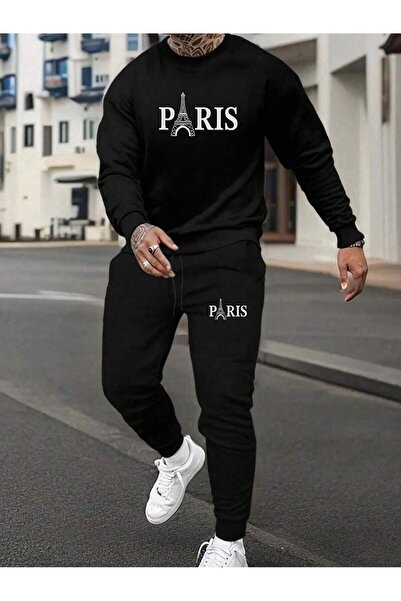 Velostra Set de trening casual cu cu imprimeu fire, confortabil, colorat Paris B, iarnă, cu fundul gros