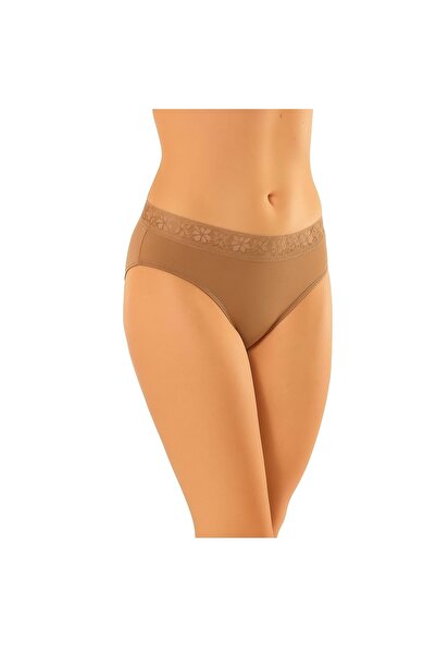 Belinay ملابس داخلية نسائية، 4 قطع، دانتيل عند الخصر، مينك