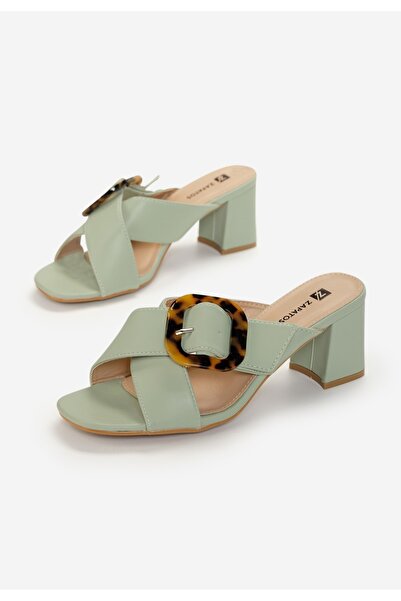 B T Shoes Mule με τακούνι Berieda πρασινο