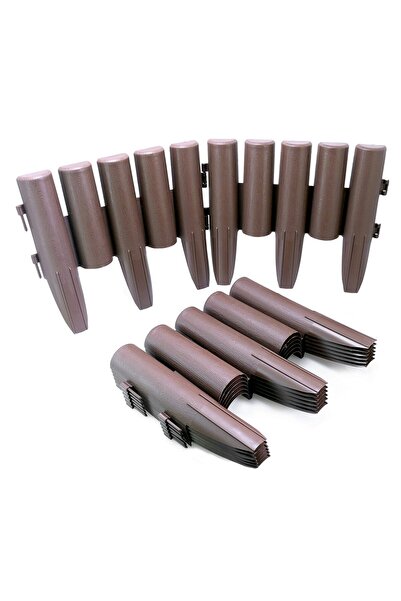 JollyMag Palisada/bordura pentru gradina, maro, set 8 buc, 27x24 cm, 2.16 m