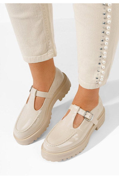 B T Shoes Béžové dámské polobotky Pandy