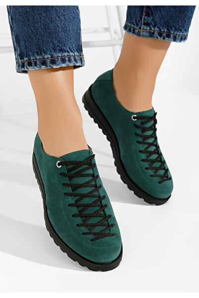 B T Shoes Women's casual leather shoes Modeva green