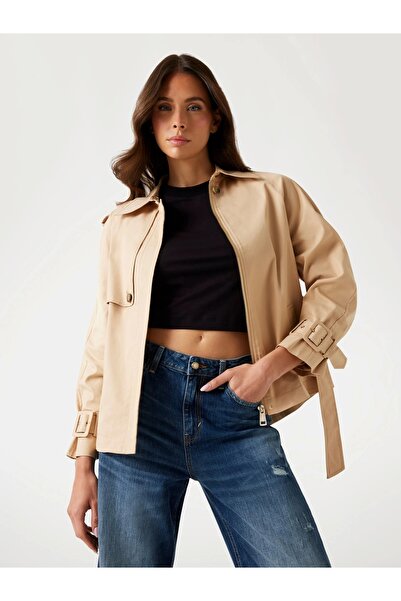 Guess Raphaelle Kadın Krem Trençkot W5YL01WHDF1-A11T